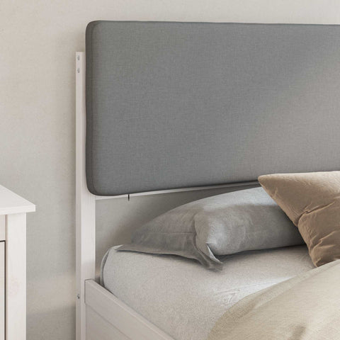 vidaXL Bed Frame with Upholstered Headboard Light Grey 200 x 200 cm