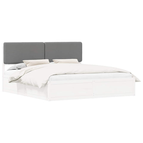 vidaXL Bed Frame with Upholstered Headboard Light Grey 200 x 200 cm