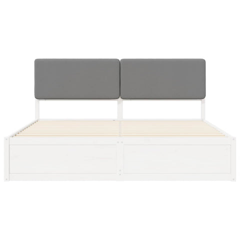 vidaXL Bed Frame with Upholstered Headboard Light Grey 200 x 200 cm