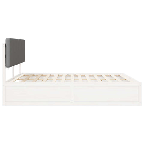vidaXL Bed Frame with Upholstered Headboard Light Grey 200 x 200 cm