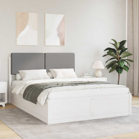 vidaXL Bed Frame with Upholstered Headboard Light Grey 160 x 200 cm