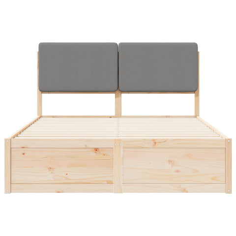vidaXL Bed Frame with Upholstered Headboard Light Grey 150 x 200 cm