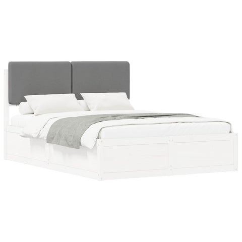 vidaXL Bed Frame with Upholstered Headboard Light Grey 150 x 200 cm