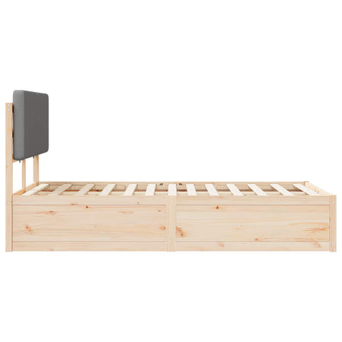 vidaXL Bed Frame with Upholstered Headboard Light Grey 140 x 200 cm