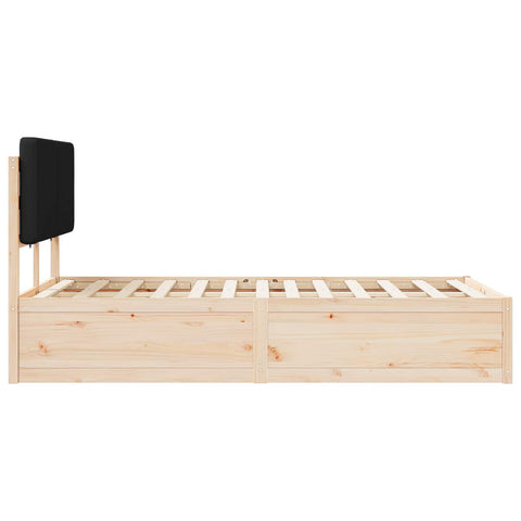 vidaXL Bed Frame with Upholstered Headboard Black 140 x 200 cm