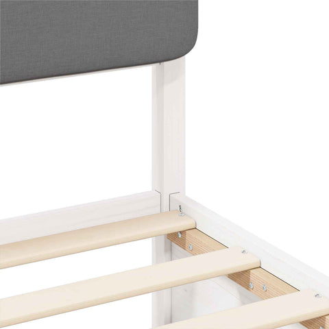 vidaXL Bed Frame with Upholstered Headboard Light Grey 140 x 200 cm