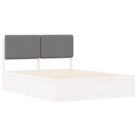 vidaXL Bed Frame with Upholstered Headboard Light Grey 140 x 200 cm