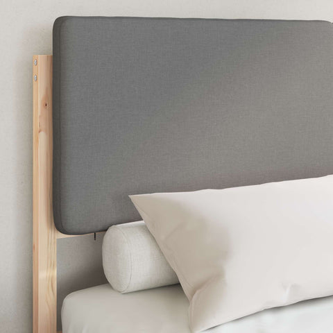 vidaXL Bed Frame with Upholstered Headboard Light Grey 140 x 190 cm