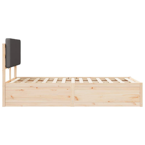 vidaXL Bed Frame with Upholstered Headboard Dark Grey 140 x 190 cm