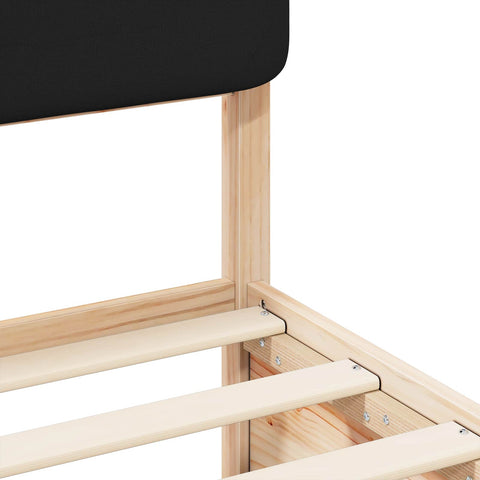 vidaXL Bed Frame with Upholstered Headboard Black 140 x 190 cm