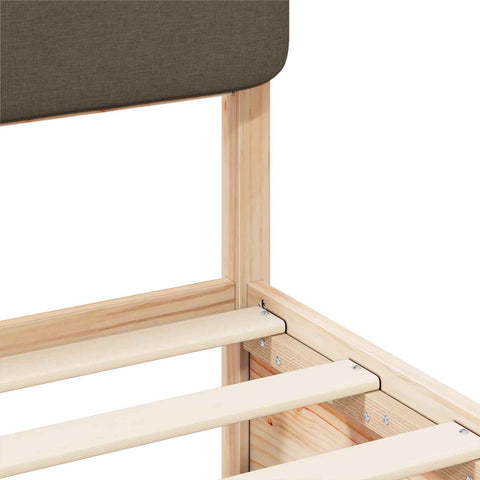 vidaXL Bed Frame with Upholstered Headboard Taupe 140 x 190 cm