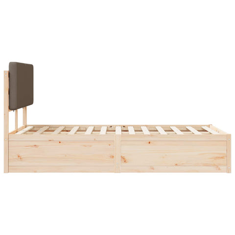 vidaXL Bed Frame with Upholstered Headboard Taupe 140 x 190 cm