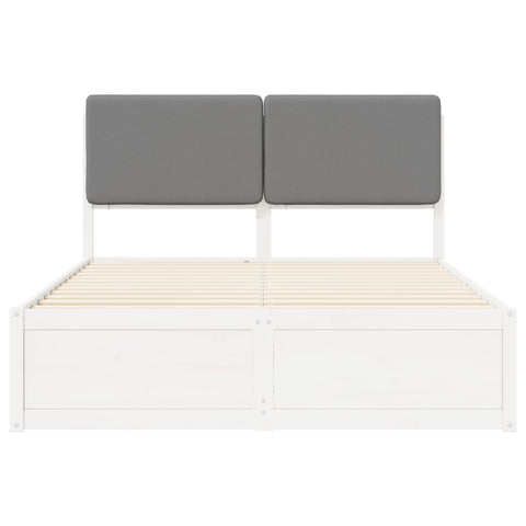 vidaXL Bed Frame with Upholstered Headboard Light Grey 140 x 190 cm