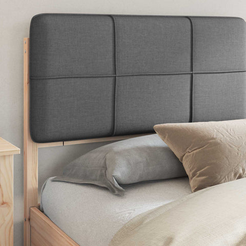 vidaXL Bed Frame with Upholstered Headboard Dark Grey 200 x 200 cm