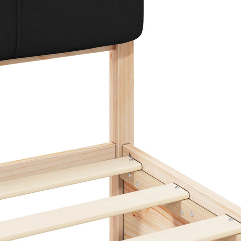 vidaXL Bed Frame with Upholstered Headboard Black 200 x 200 cm