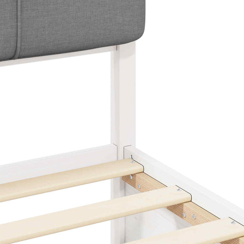 vidaXL Bed Frame with Upholstered Headboard Light Grey 200 x 200 cm