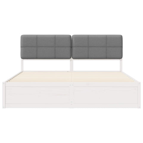 vidaXL Bed Frame with Upholstered Headboard Light Grey 200 x 200 cm