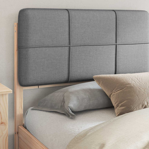 vidaXL Bed Frame with Upholstered Headboard Light Grey 180 x 200 cm