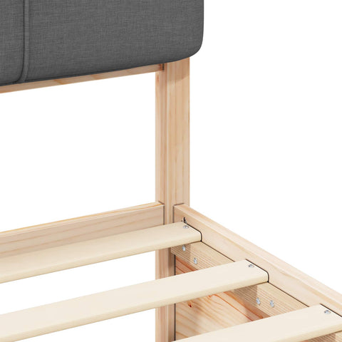 vidaXL Bed Frame with Upholstered Headboard Dark Grey 180 x 200 cm