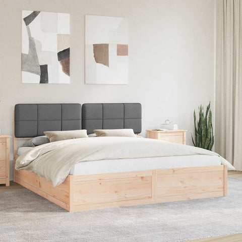 vidaXL Bed Frame with Upholstered Headboard Dark Grey 180 x 200 cm