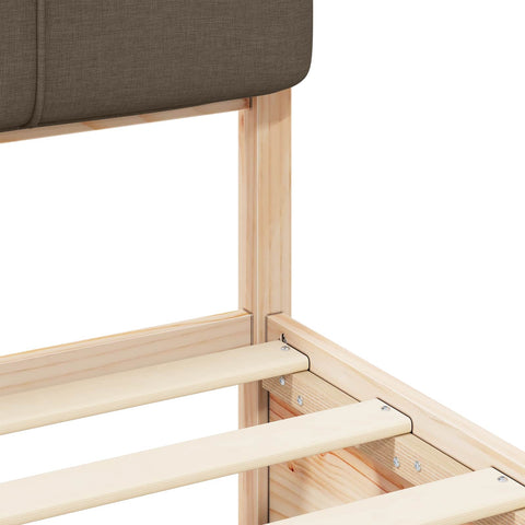 vidaXL Bed Frame with Upholstered Headboard Taupe 180 x 200 cm
