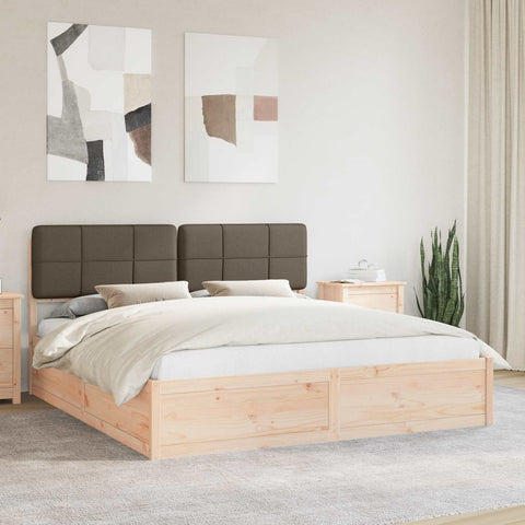 vidaXL Bed Frame with Upholstered Headboard Taupe 180 x 200 cm