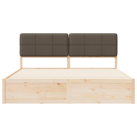 vidaXL Bed Frame with Upholstered Headboard Taupe 180 x 200 cm
