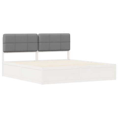 vidaXL Bed Frame with Upholstered Headboard Light Grey 180 x 200 cm