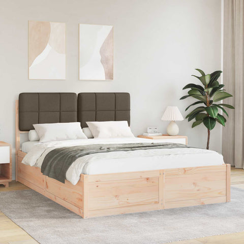 vidaXL Bed Frame with Upholstered Headboard Taupe 160 x 200 cm