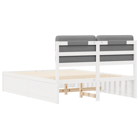 vidaXL Bed Frame with Upholstered Headboard Light Grey 160 x 200 cm