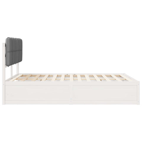 vidaXL Bed Frame with Upholstered Headboard Light Grey 160 x 200 cm