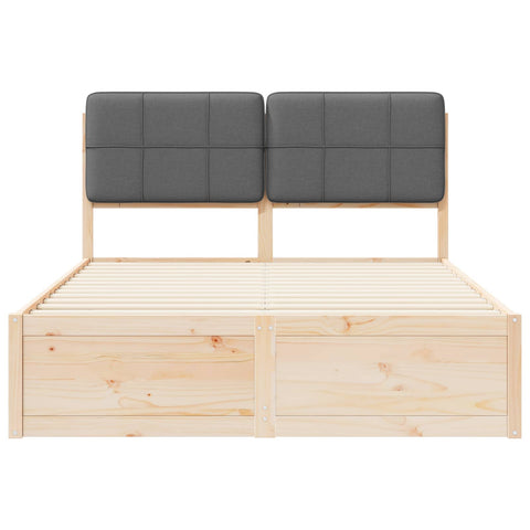 vidaXL Bed Frame with Upholstered Headboard Dark Grey 150 x 200 cm