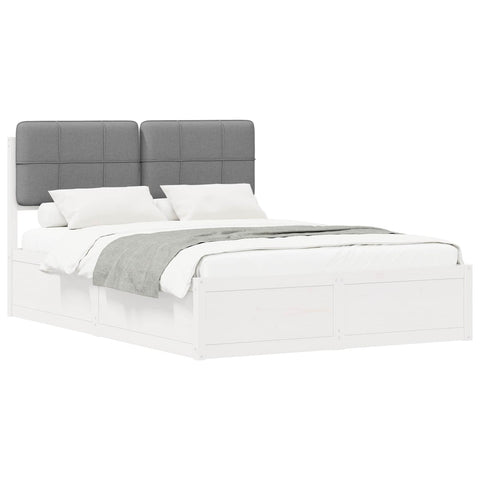 vidaXL Bed Frame with Upholstered Headboard Light Grey 140 x 200 cm