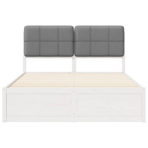 vidaXL Bed Frame with Upholstered Headboard Light Grey 140 x 200 cm