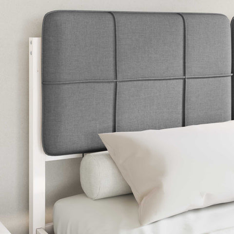 vidaXL Bed Frame with Upholstered Headboard Light Grey 140 x 190 cm