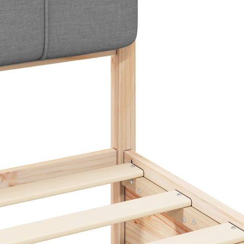 vidaXL Bed Frame with Upholstered Headboard Light Grey 135 x 190 cm