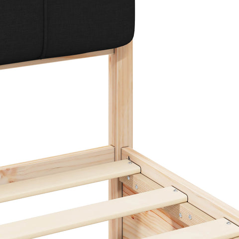 vidaXL Bed Frame with Upholstered Headboard Black 135 x 190 cm