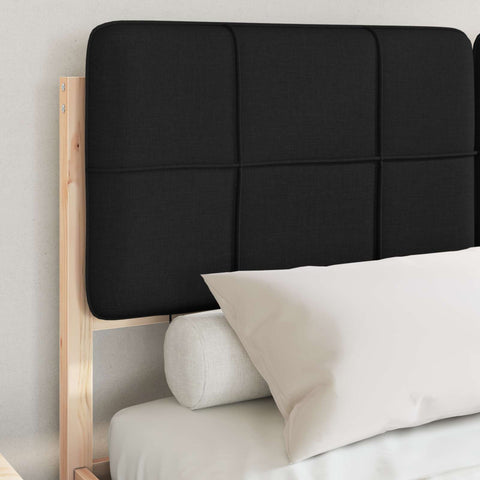 vidaXL Bed Frame with Upholstered Headboard Black 135 x 190 cm