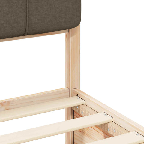 vidaXL Bed Frame with Upholstered Headboard Taupe 135 x 190 cm