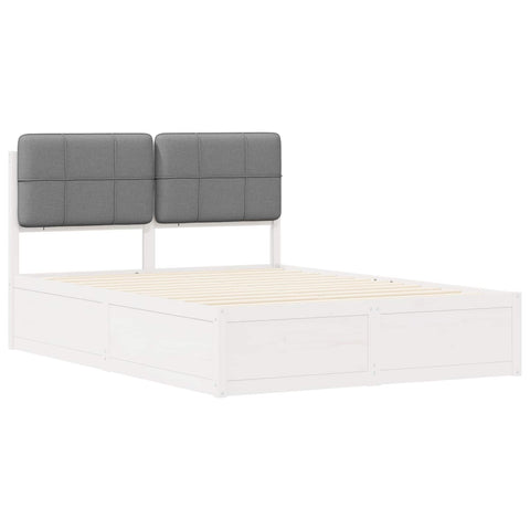 vidaXL Bed Frame with Upholstered Headboard Light Grey 135 x 190 cm