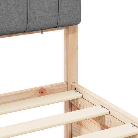 vidaXL Bed Frame with Upholstered Headboard Light Grey 200 x 200 cm