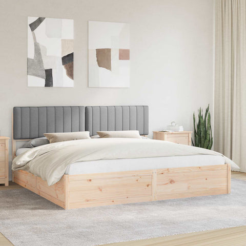vidaXL Bed Frame with Upholstered Headboard Light Grey 200 x 200 cm
