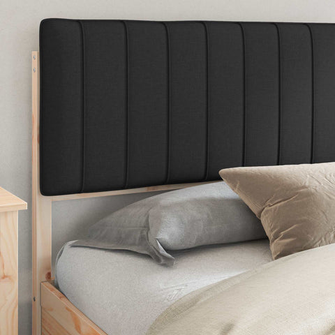 vidaXL Bed Frame with Upholstered Headboard Black 200 x 200 cm
