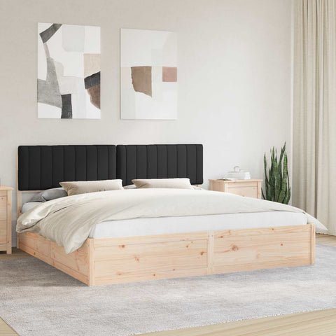 vidaXL Bed Frame with Upholstered Headboard Black 200 x 200 cm