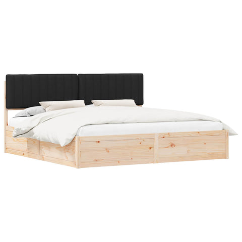 vidaXL Bed Frame with Upholstered Headboard Black 200 x 200 cm