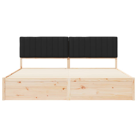 vidaXL Bed Frame with Upholstered Headboard Black 200 x 200 cm