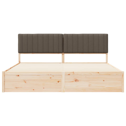 vidaXL Bed Frame with Upholstered Headboard Taupe 200 x 200 cm