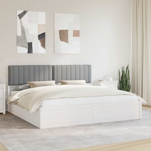 vidaXL Bed Frame with Upholstered Headboard Light Grey 200 x 200 cm