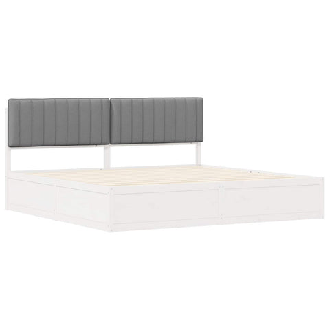 vidaXL Bed Frame with Upholstered Headboard Light Grey 200 x 200 cm