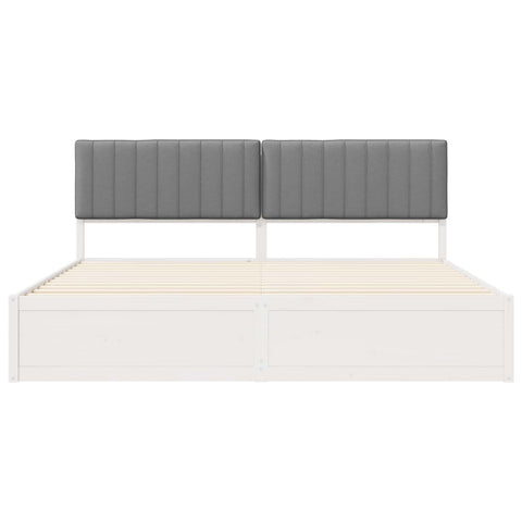 vidaXL Bed Frame with Upholstered Headboard Light Grey 200 x 200 cm